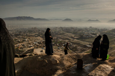 KABUL | KABUL | AFGHANISTAN | 5/10/21 | Two days after a powerful triple explosions outside a high school in western Kabul killed at least 86 people and wounded over 160 more, families and friends visit their graveside on Tappe Shuhada (martyr's hill) where 18 bodies from the attack were buried. Almost all of them were any of them teenage girls, aged 11 to 18, leaving their classrooms.