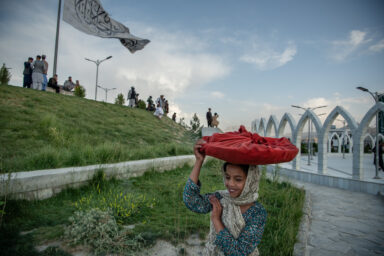 KABUL | KABUL | AFGHANISTAN | 5/20/22 | The only female presence on Wazir Akbar Khan hill, was 12 year old Nazila who was selling bolani (a afghan snack, fried bread stuffed with either potatoes or leeks) to visitors of the park, mostly Taliban fighters.