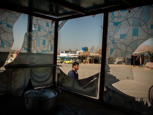 ARGHANDAB DISTRICT | KANDAHAR | AFGHANISTAN | 3/1/21 | An RPG grenade shot by the Taliban into the Arghandab district center has shattered the windows of multiple shops in the main square of the town, once a bustling place for tourists and residents of the districts.