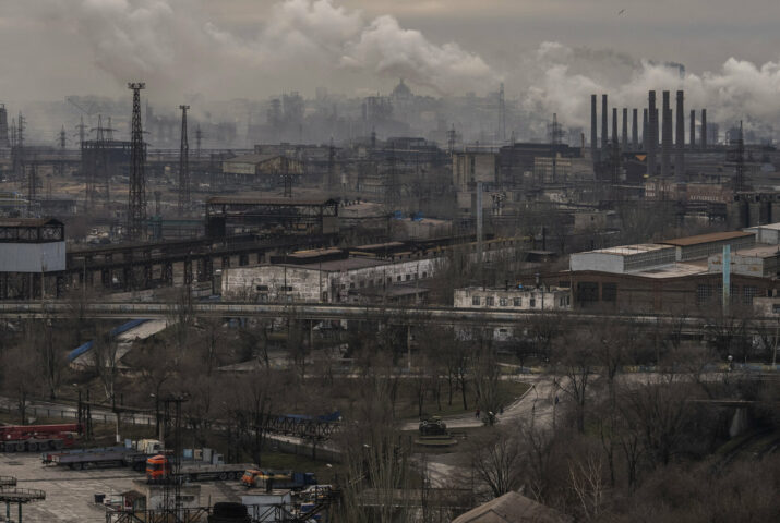 This shows the city of Mariupol, Ukraine, Thursday, Feb. 24, 2022. (AP Photo/Mstyslav Chernov)