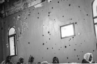 Students take exams at the war-damaged Omdurman Islamic University in Omdurman, Sudan, December 4, 2026. Schools and universities have been attacked and mostly closed since fighting began. Photo by Abdulmonam Eassa (Le Monde)