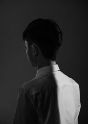 Boris, 16 M, student, Tsuen Wan.

A Hong Kong protestor stands for a portrait at a studio in Chai Wan, Hong Kong, on Oct. 30, 2019. Photo by Adam Ferguson